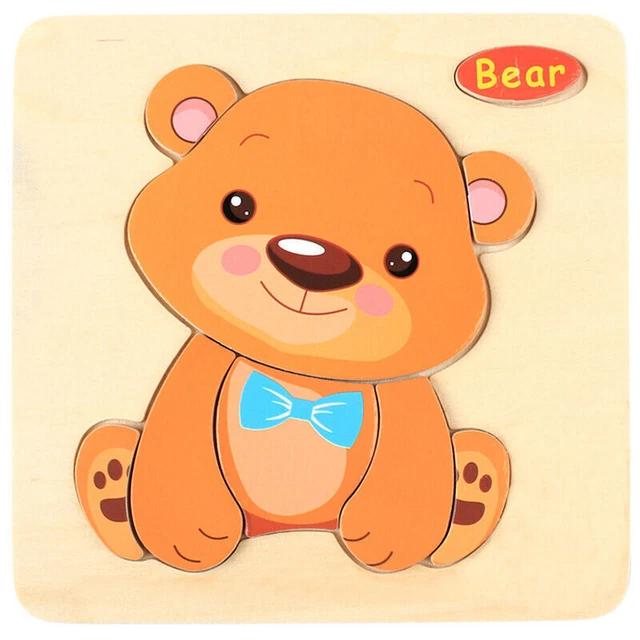 1PC Baby Toys 3D Wooden Puzzle Cartoon Learning Educational Kids Toy
