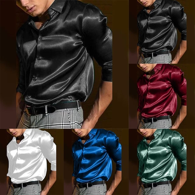 Camicia in raso clearance uomo
