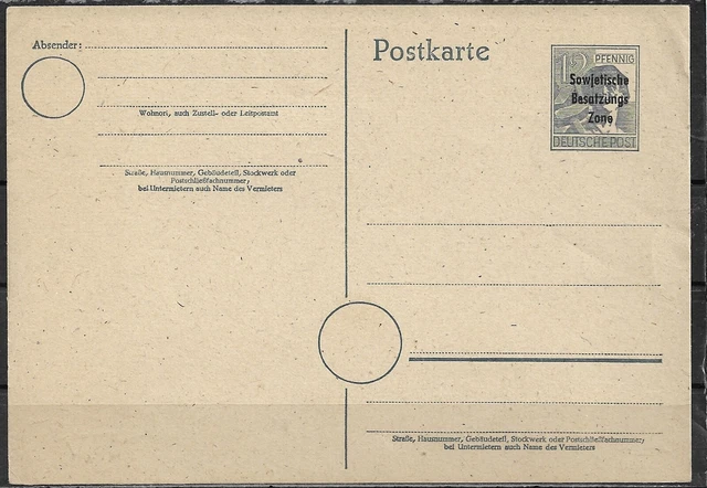 Alliierte Besetzung 1948 SBZ Ganzsachen PK P 31 -12 Pf.grau Arbeiter Üdr,Postfr.