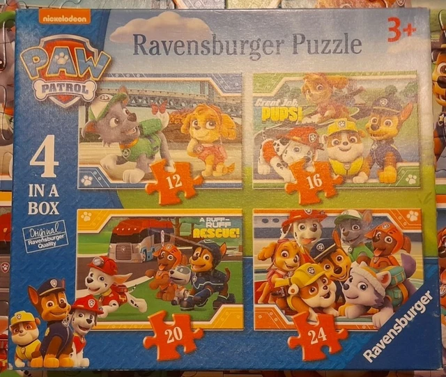 RAVENSBURGER PUZZLE PAW Patrol 4 in Box 12,16,20,24pc Jigsaws £10.99 ...