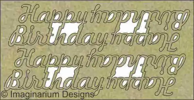 NEW Imaginarium Designs, chipboard words, Happy Birthday pk 4, each 6cm x 2.5cm