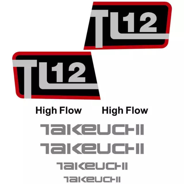 Takeuchi TL12 Decals Stickers Takeuchi Loader Repro Decal Kit