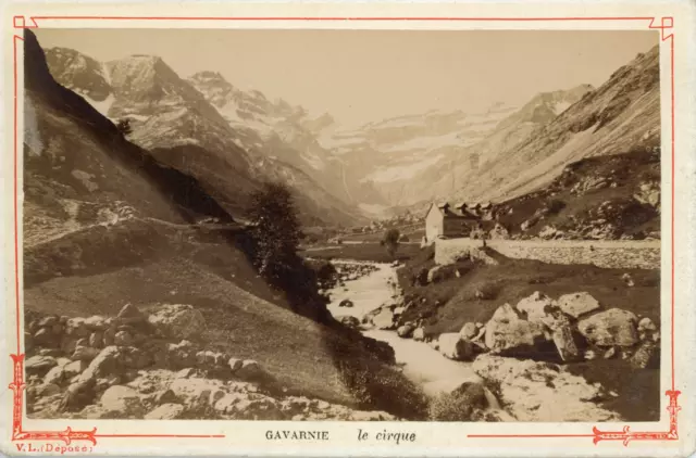 France, Pyrénées, Cirque de Gavarnie, ca.1870, vintage albumen print Vintage alb