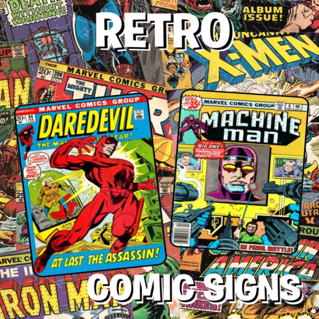 Vintage Retro Marvel DC COMIC Book Movie TV Hero inspired CARTOON METAL TIN SIGN
