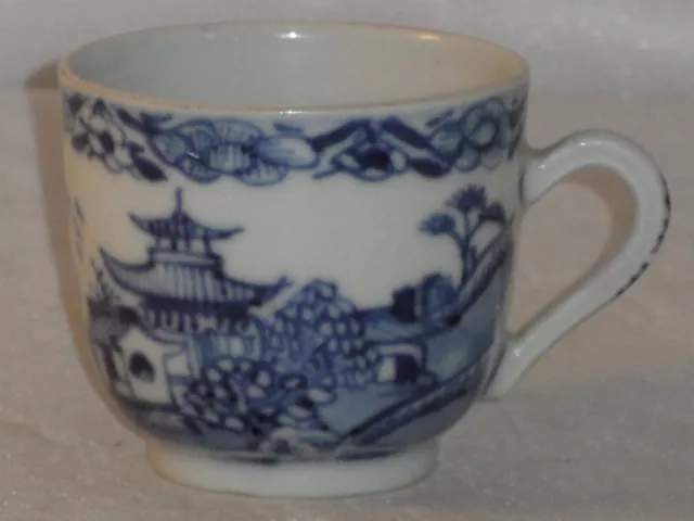 Antique Chinese Blue & White Landscape Export Porcelain Coffee Cup 18th? Century