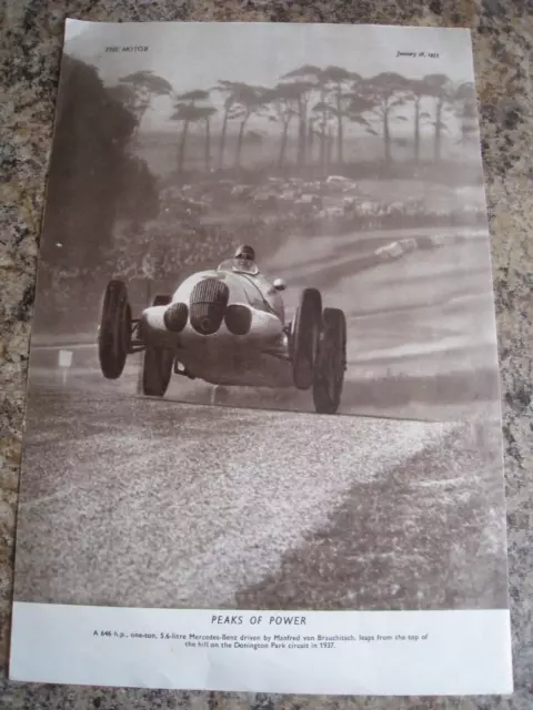 Manfred Von Brauchitsch Mercedes Benz Donington Park 1953 Advert A4 Size File 15