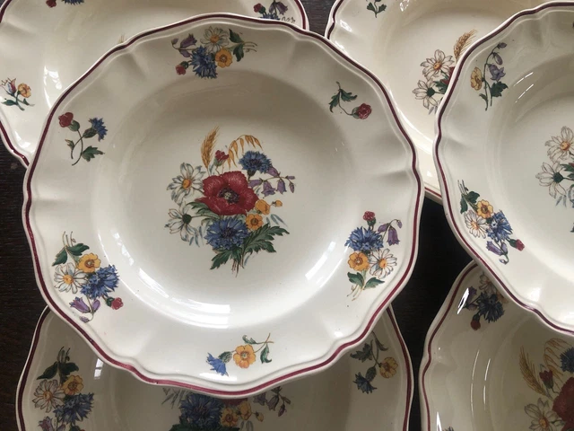 Set de 12 Assiettes plates et ovales LISA avec un léger creux sur les bords, plat à service à