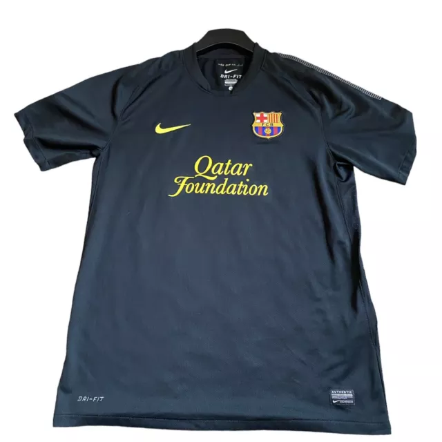 Mens Barcelona 2011-12 Official Nike Away Shirt Size Medium L Black Rare
