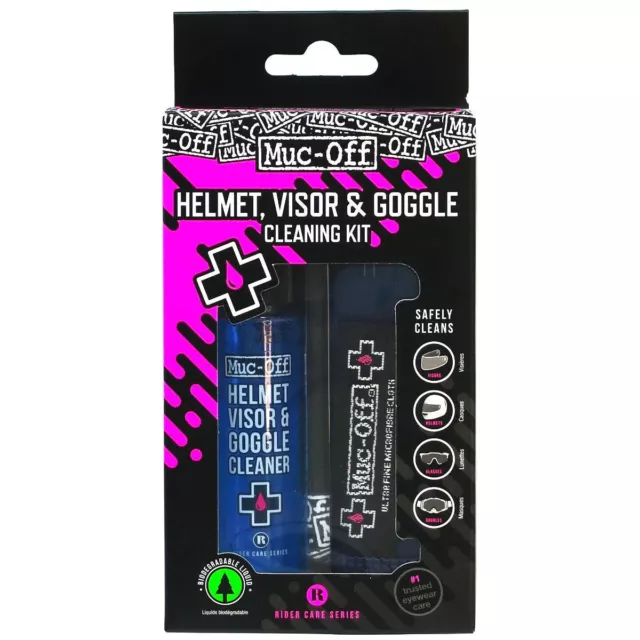 Muc-Off Motorcycle Motorbike Motocross Helmet Visor & Goggle Cleaning Kit