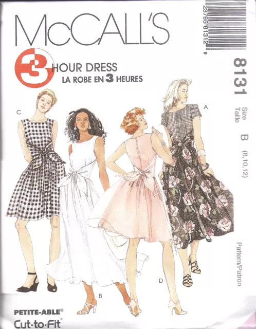 8131 UNCUT Vintage McCalls SEWING Pattern 3 Hour Party Dance Dress OOP NEW FF