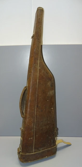 ANCIEN FOURREAU ÉTUI à fusil de chasse cuir forme jambon - accessoire
