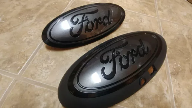 2018-20 f150 ford grill emblem custom matte/gloss black front with camera  option