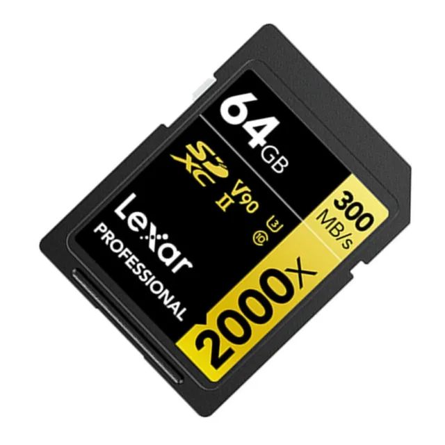 64GB Lexar Professional 2000x SDHC UHS-II memory card