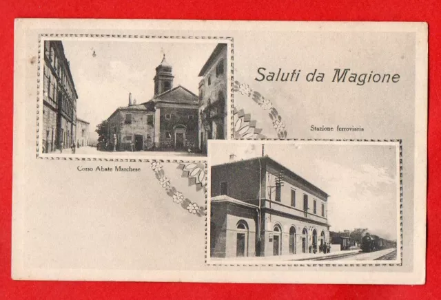 Magione -Stazione Con Treno-Saluti Da -Fp- Perugia