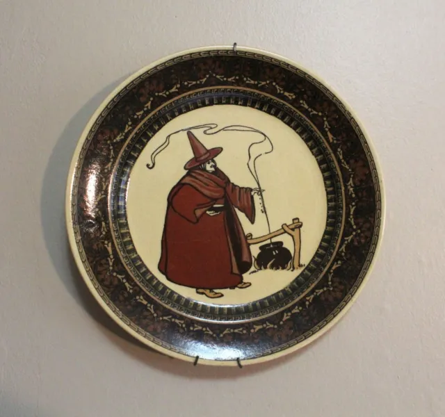 Royal Doulton 1900s Witch Cauldron 10 in Dinner Plate Rare Color and Rim Print