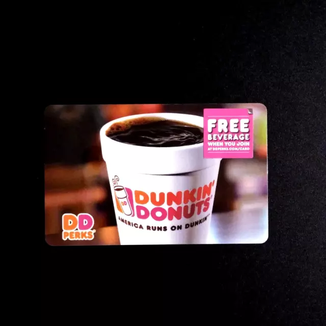 Dunkin Donuts Perks Cup of Coffee NEW COLLECTIBLE 2016 GIFT CARD $0 #6134