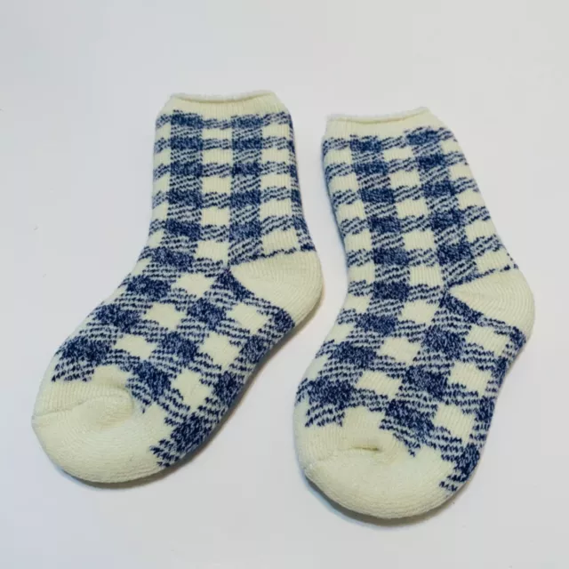 Unbranded Winter Kids Fuzzy Socks 3 Pairs Set Unisex Black Blue And Red Check