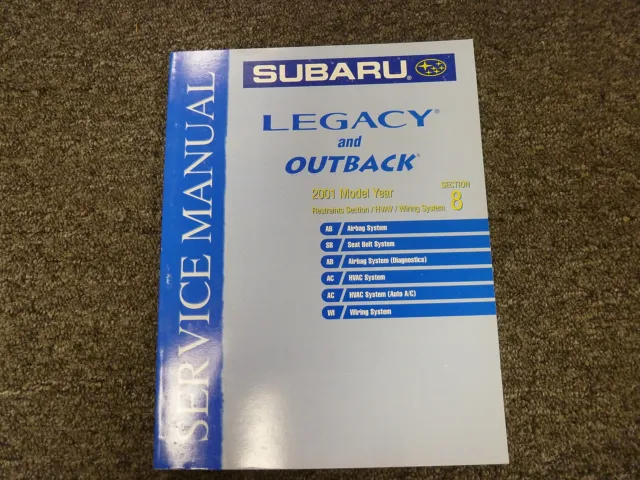 2001 Subaru Legacy & Outback Electrical Wiring Diagrams Service Repair Manual