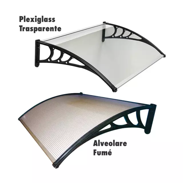 Pensilina in policarbonato o plexiglas trasparente tettoia per porta e finestre