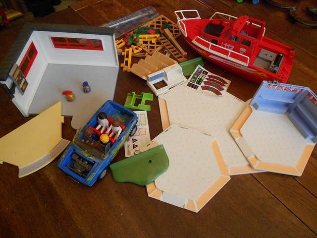 PLAYMOBIL - Lot de vrac - bateaux ecole et voiture