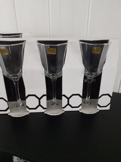 9 verres Luminarc Octime à pied noir style art déco | Selency