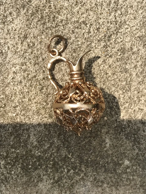 BEAUTIFUL HEAVY LARGE 9ct Gold Ornate Jug Charm £393.80 PicClick UK