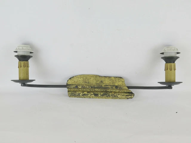 Wall Wrought Iron A Two Flames Vintage Hand Made by Hand CH11