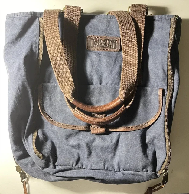 Vintage Duluth Trading Co. Cloth Blue Messenger Bag