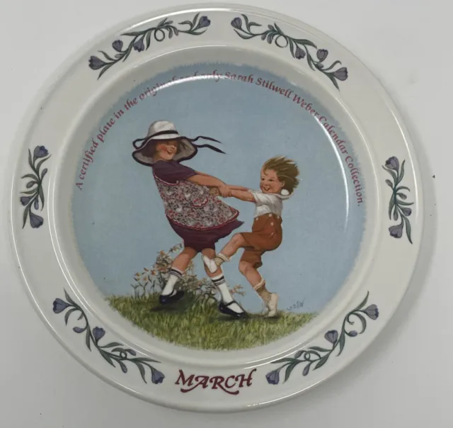 Newell Pottery Sarah Stilwell Weber Calendar Series March Plate #546A