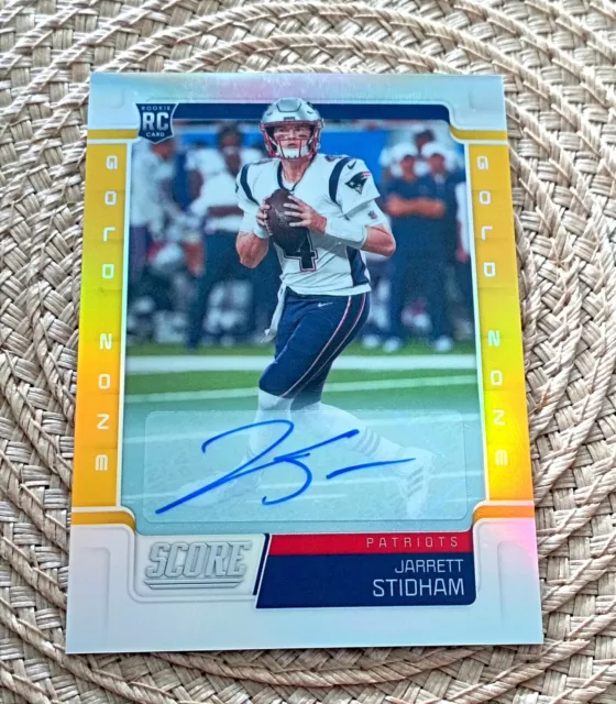 Jarrett Stidham Patriots Rookie Auto 2019 Score Chronicles Gold Zone 9/50 NFL