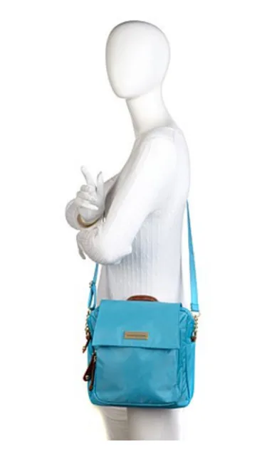 Samantha Brown Luggage Lightweight  Microfiber Crossbody Travel Bag  ~ Aqua 3