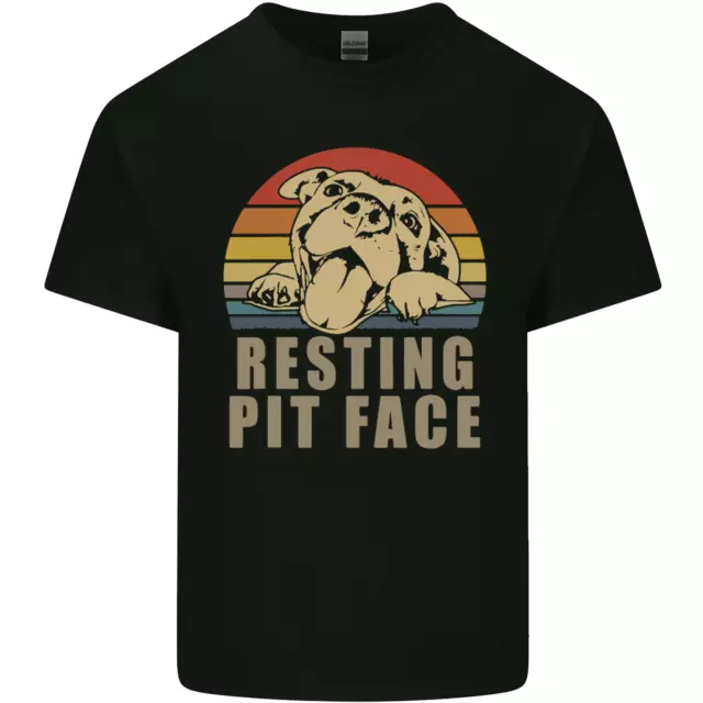 Resting Pit Bull Face Funny Dog Puppy Kids T-Shirt Childrens