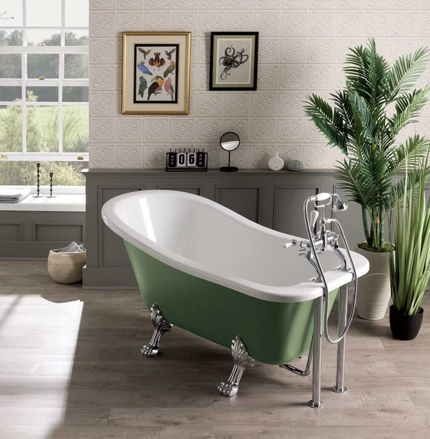 TRADITIONAL FREESTANDING BATH Single Ended Roll Top Baths White Acrylic