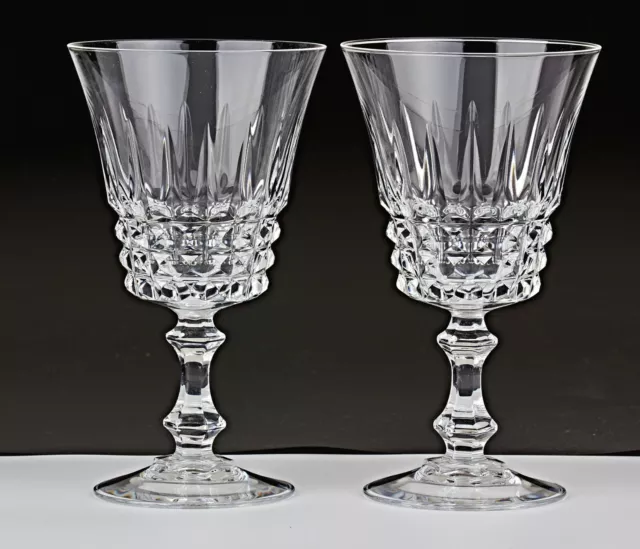 *Set of 2 Vintage W.M. Dalton French Lead Crystal Unit No.1 / 2 Goblets