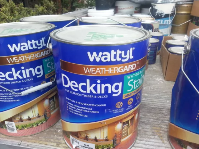 WATTYL WEATHERGARD 10 LITRE  WATER-BASE FOR TIMBER& DECKING SNOW-GUM colour