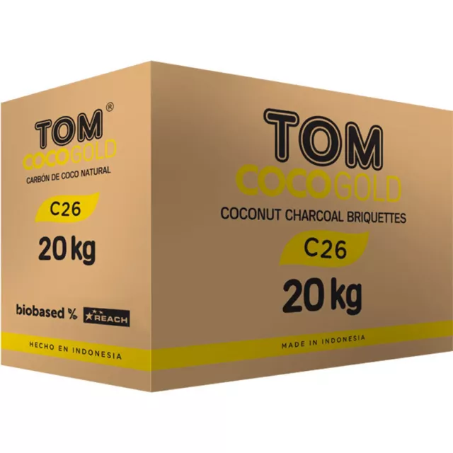 TOM COCO Gold C26 20kg Shisha Kohle - Naturkohle Kokoskohle