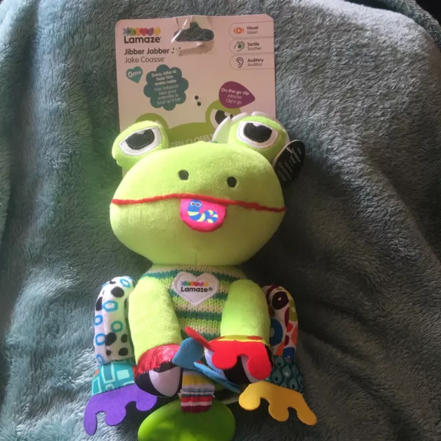 Lamaze Jibber Jabber Jake Frog Stroller Plush (Pink Tongue)
