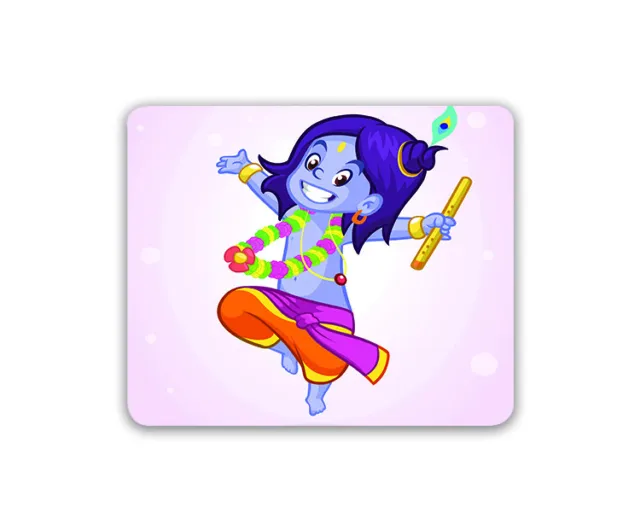 Lovely Funny Krishna Cartoon Art Printed Mouse Pad From India 2