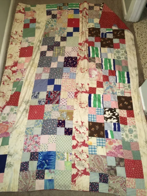 Vintage Patchwork Quilt , handcrafted
