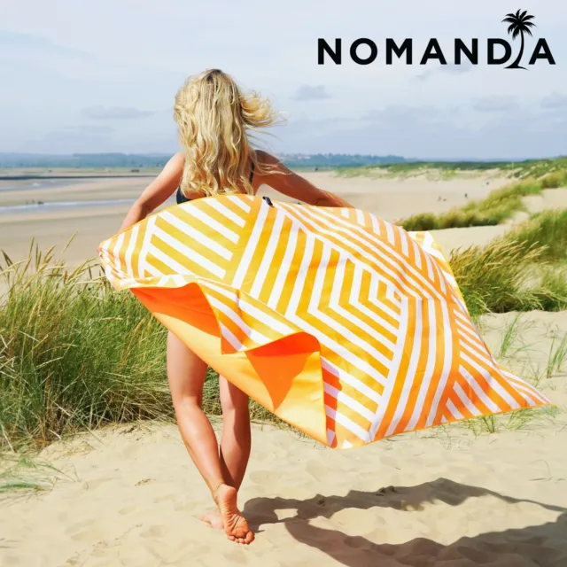 Nomandia ® Quick Dry Microfibre Beach Towel Extra Large -180x90cm Orange Stripes