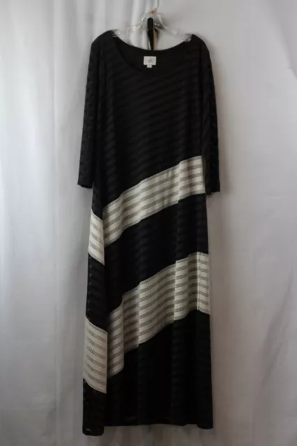 ECI New York Women's Black/White Eyelet Maxi Dress SZ XL