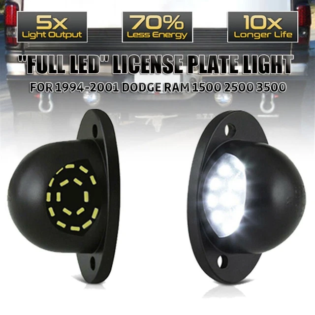 2X Full LED License Plate Light Lamp For 1994-2001 Dodge RAM 1500 2500 3500 NPZ