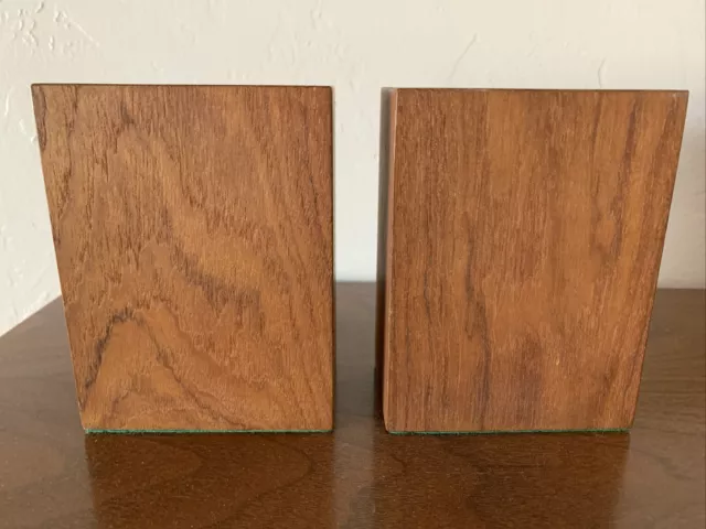 Vintage Mid-Century Modern Weighted Wooden Bookends - Signed Bob Stocksdale