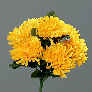 künstlicher Mini Chrysanthemen Strauß gelb H. 25cm DPI Kunstblumen