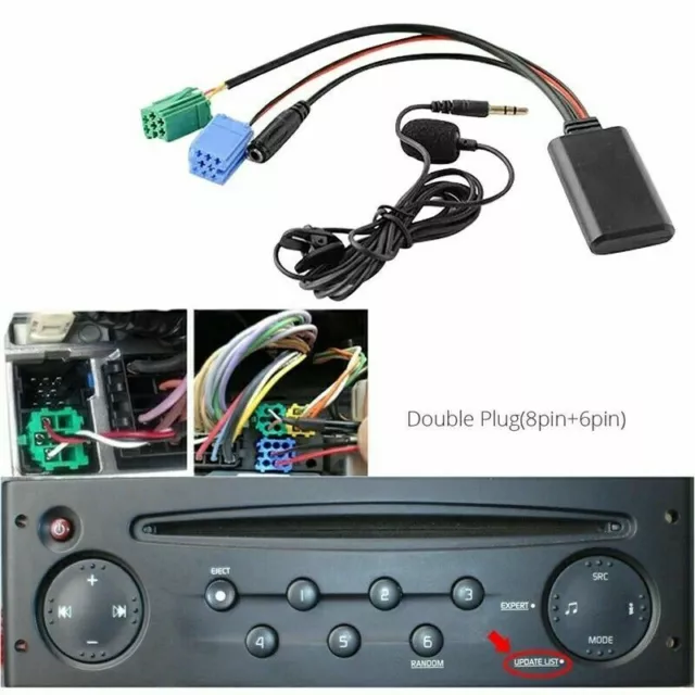 ADAPTATEUR BLUETOOTH AUXILIAIRE RENAULT AUTORADIO UPDATE LIST clio modus MICRO