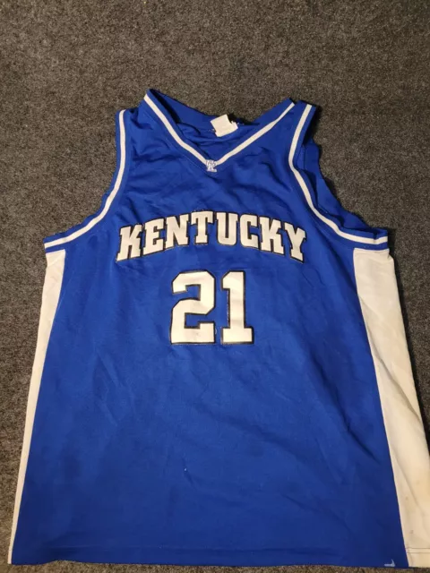 Kentucky Wildcats Jersey Extra Large Blue Basketball Foot Locker #21 NCAA A5
