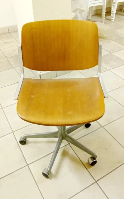 Sedia Vintage Anni 60/70 Con Rotelle Design Giancarlo Piretti Anonima Castelli