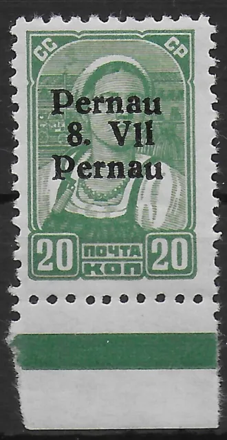 Besetzungsausgaben  - Estland - Pernau - Mi.-Nr. 8 II -Untertype IV - Unterrand