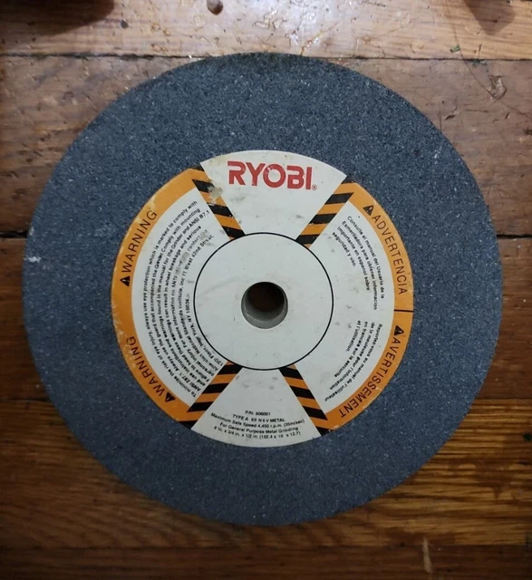 6" x 3/4" x 1/2" Type A60N5V Metal Grinding Wheel for Bench Grinders Ryobi