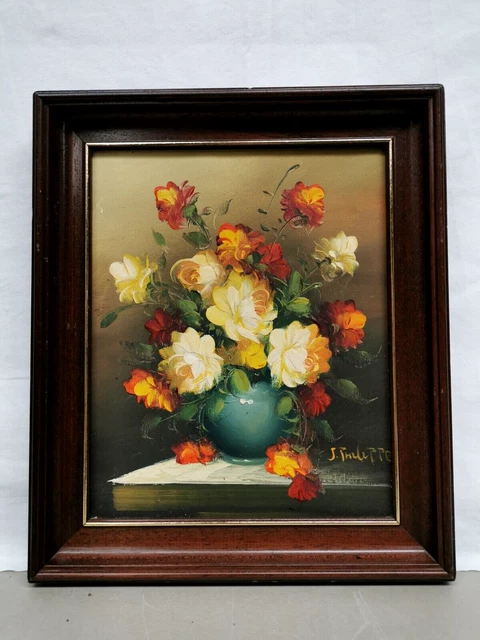 TABLEAU / HUILE sur Toile signé J. PHILIPPE . Nature Morte , Bouquet de ...